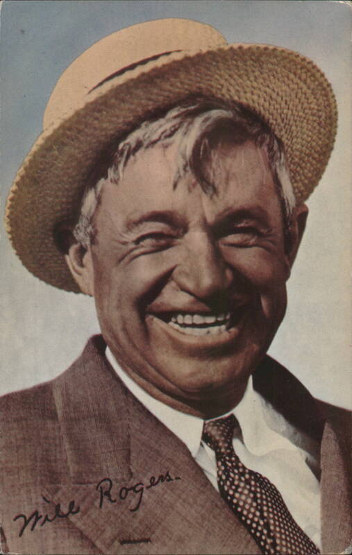 Will Rogers Smiling Portrait, World Citizen, Ambassador