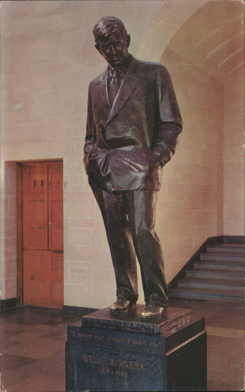Will Rogers Statue 'I never met a man I didn't like', Claremore, OK Oklahoma