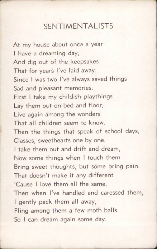 SENTIMENTALISTS Poem: Childhood Memories & Keepsakes