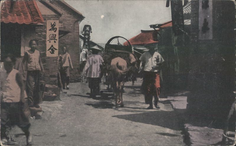 Chefoo, China - Street Scene with Horse Cart