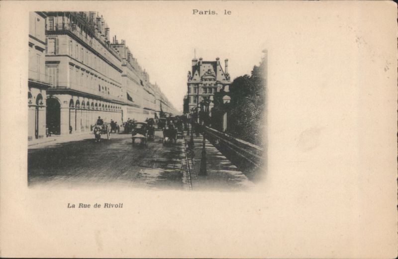 Rue de Rivoli Street Scene, Paris France