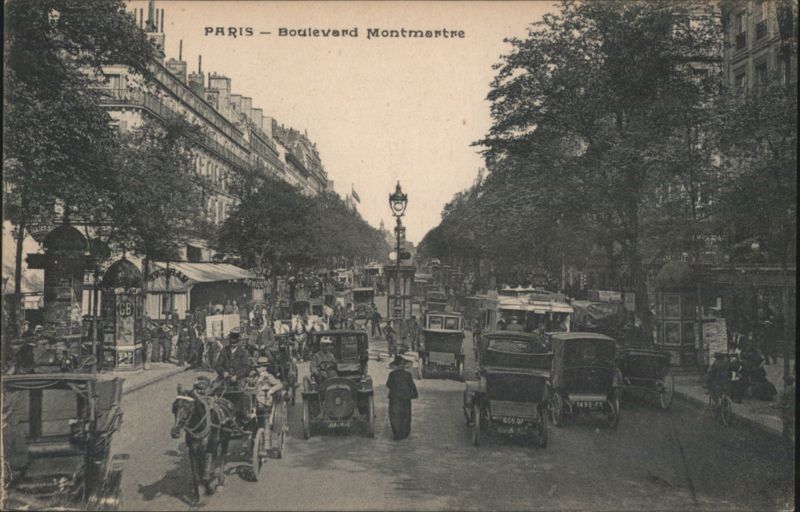 Boulevard Montmartre, Paris - Horse-drawn Carriages & Cars France