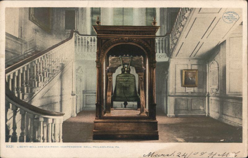 Liberty Bell and Stairway, Independence Hall Philadelphia Pennsylvania