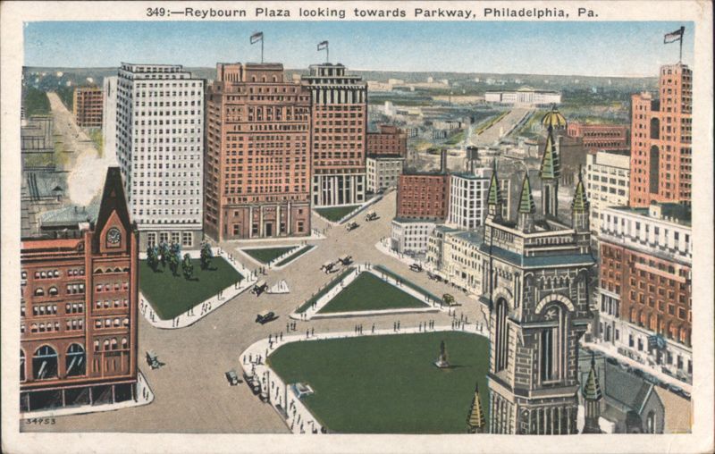 Reyburn Plaza looking towards Parkway Philadelphia Pennsylvania