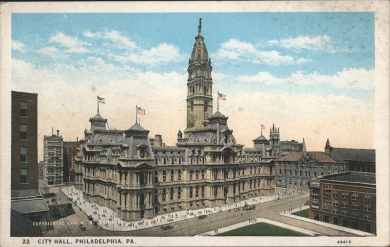 City Hall with William Penn Statue, Philadelphia Pennsylvania