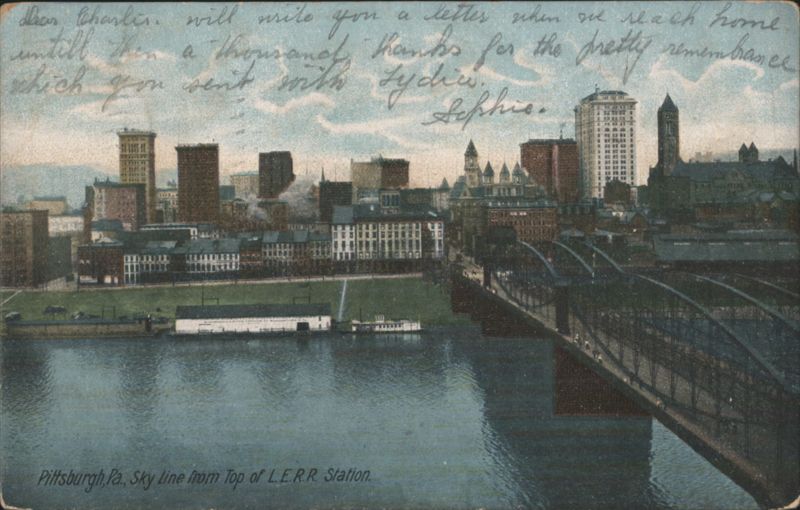 Pittsburgh Skyline from L.E.R.R. Station Pennsylvania
