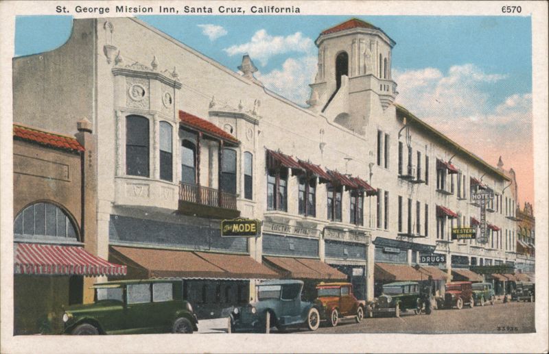St. George Mission Inn with Vintage Cars Santa Cruz California