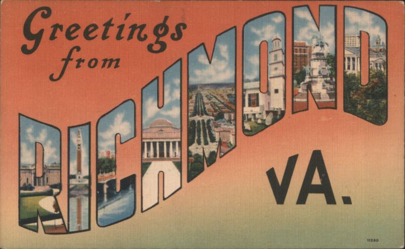 Greetings from Richmond VA Letter View Landmarks Virginia
