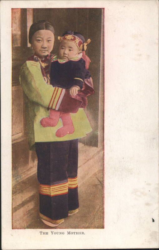 The Young Mother with Baby, Traditional Attire Asian