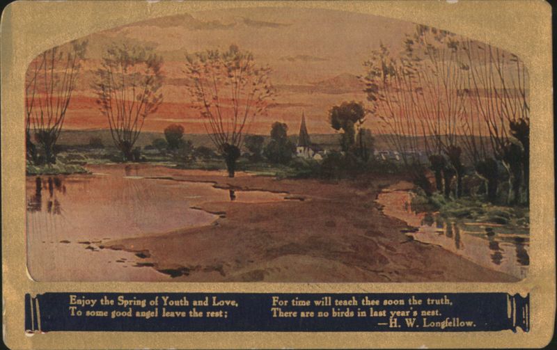 Spring of Youth and Love, Longfellow Quote, Landscape
