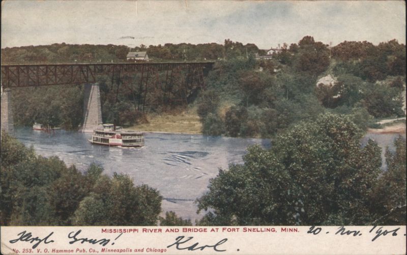 Mississippi River and Bridge at Fort Snelling Minnesota