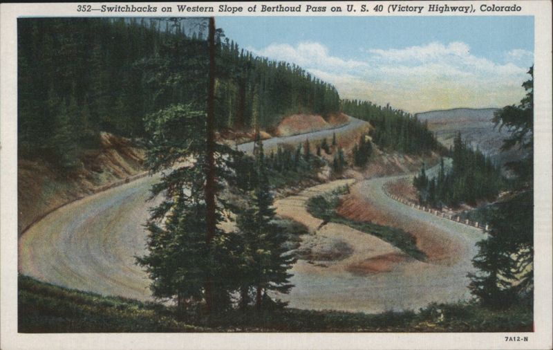 Switchbacks on Western Slope of Berthoud Pass, US 40 Colorado