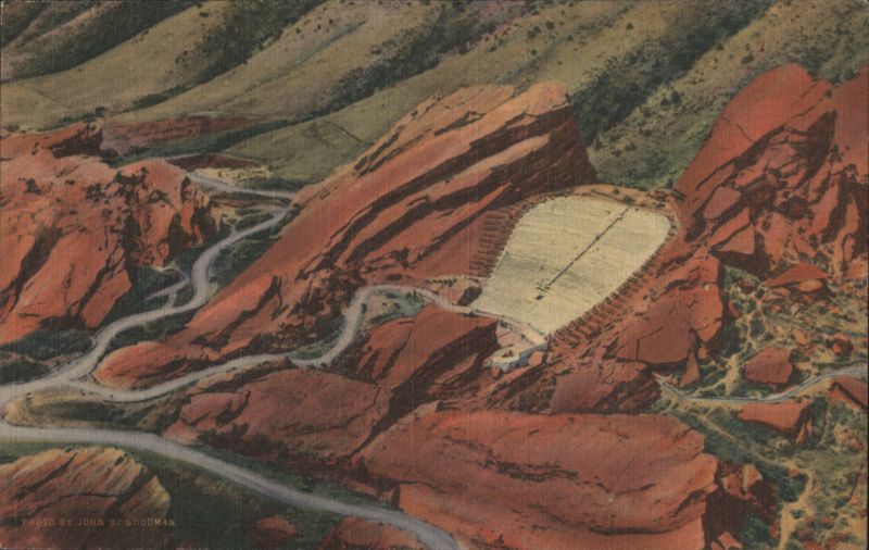 Aerial View, Red Rocks Theatre, Park of the Red Rocks Denver Colorado