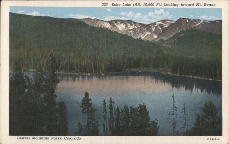 Echo Lake (Alt. 10,600 Ft.) Looking toward Mt. Evans Denver Colorado