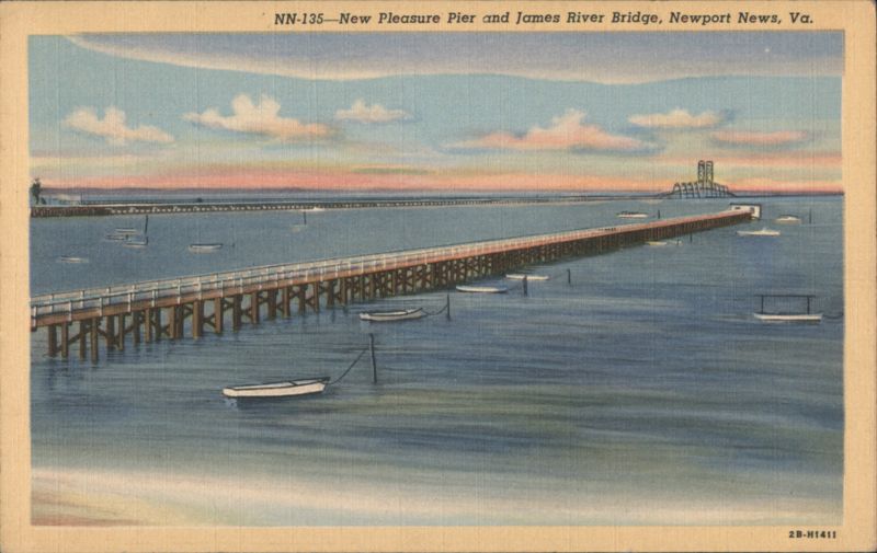 New Pleasure Pier and James River Bridge Newport News Virginia