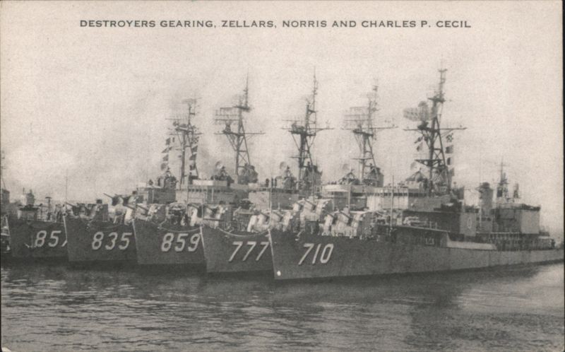 Destroyers Gearing, Zellars, Norris, Charles P. Cecil, Newport, RI Rhode Island