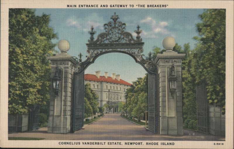 Main Entrance & Gateway to The Breakers Estate NEWPORT Rhode Island