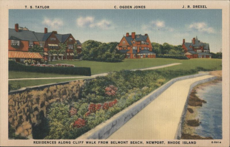 Newport RI: Residences of Taylor, Jones, Drexel on Cliff Walk Rhode Island