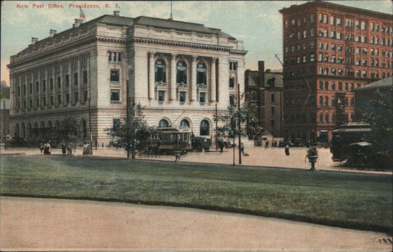 New Post Office, Providence, R.I. with Streetcar Rhode Island