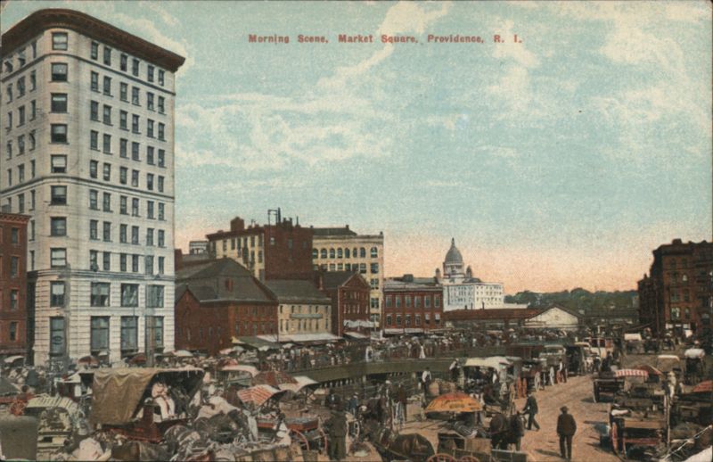 Morning Scene, Market Square, Providence, RI Rhode Island