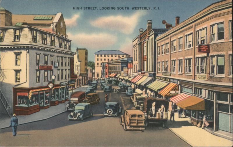 High Street Looking South, Westerly, RI Rhode Island
