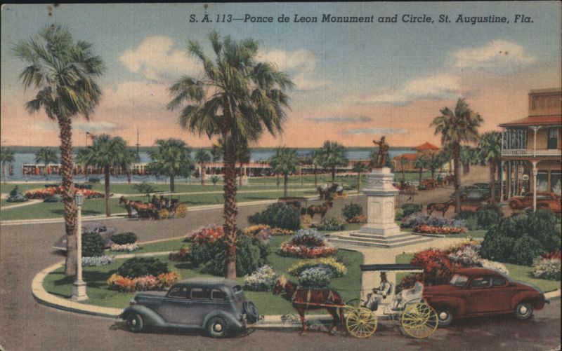 Ponce de Leon Monument and Circle St. Augustine Florida