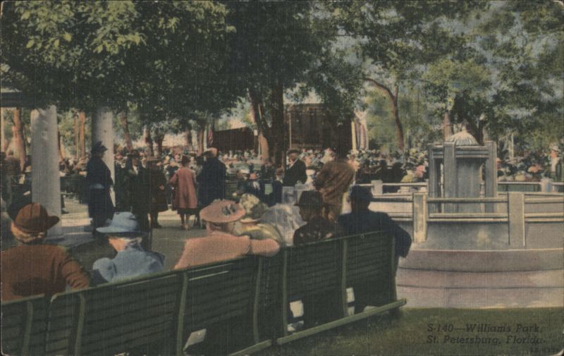 Williams Park with Fountain & People, St. Petersburg, FL Florida
