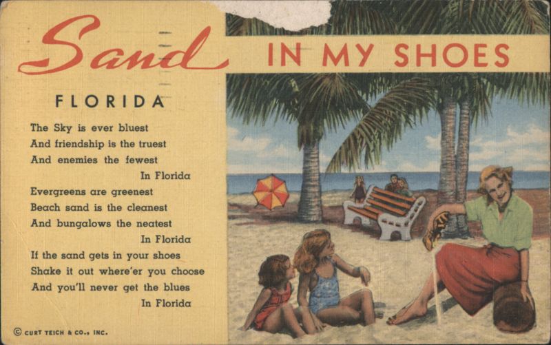 Sand In My Shoes Florida Beach Palm Trees Poem