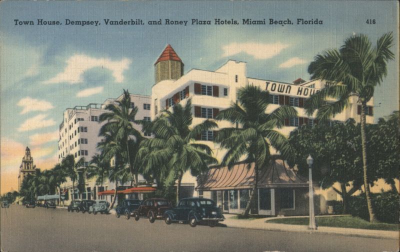 Town House, Dempsey, Vanderbilt, Roney Plaza Hotels Miami Beach Florida