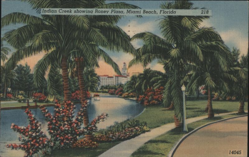 Indian Creek showing Roney Plaza Miami Beach Florida