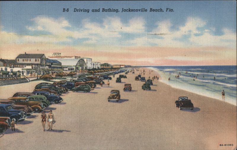 Driving and Bathing, Jacksonville Beach Florida
