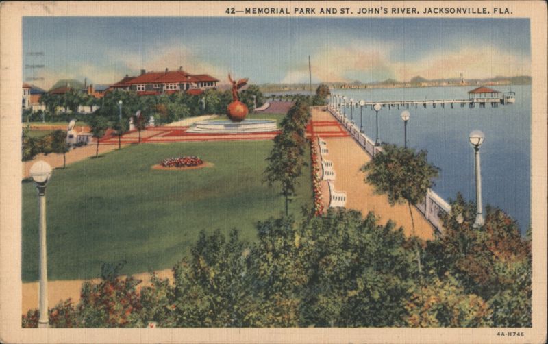 MEMORIAL PARK AND ST. JOHN'S RIVER, JACKSONVILLE, FLA. Florida