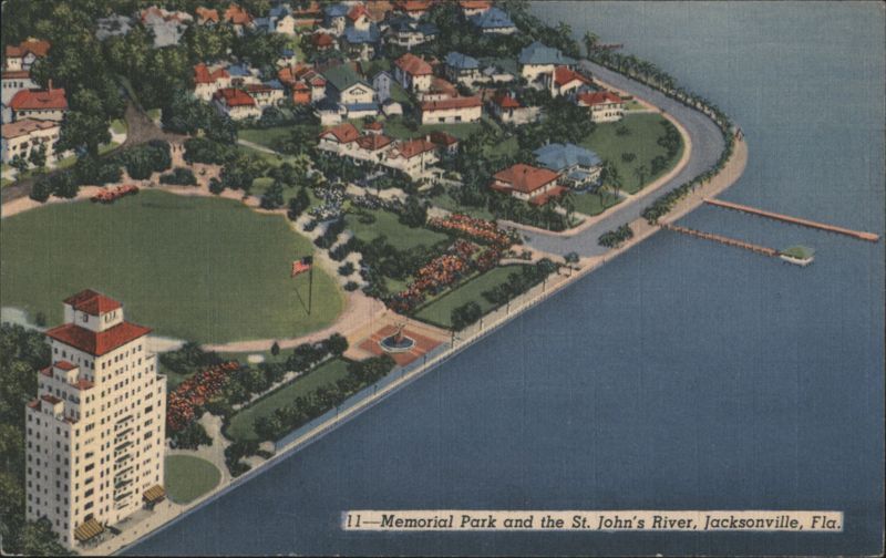 Memorial Park and the St. John's River Jacksonville Florida