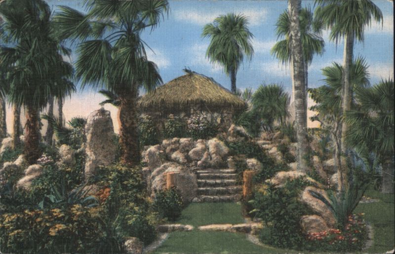 Thatched Hut & Tropical Landscaping, Bayfront Park Miami Florida