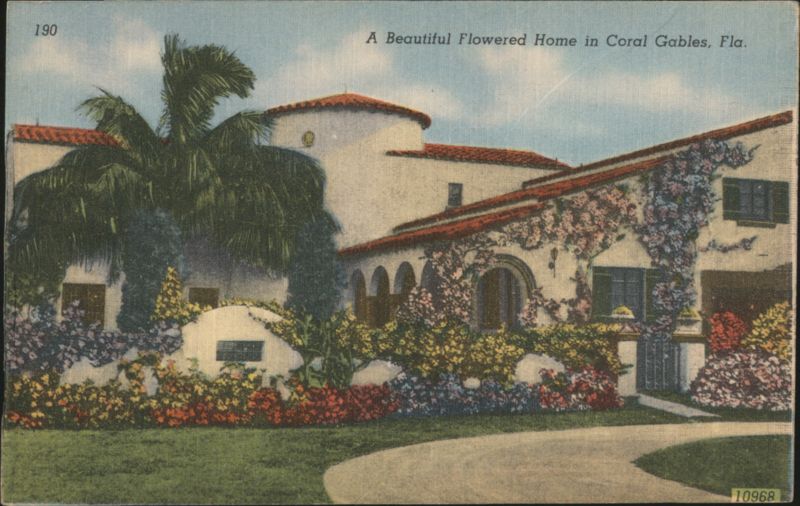 Beautiful Flowered Home Coral Gables Florida G. W. Romer