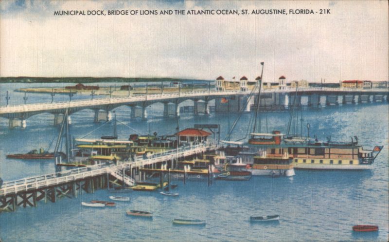 Municipal Dock, Bridge of Lions, St. Augustine, FL Florida