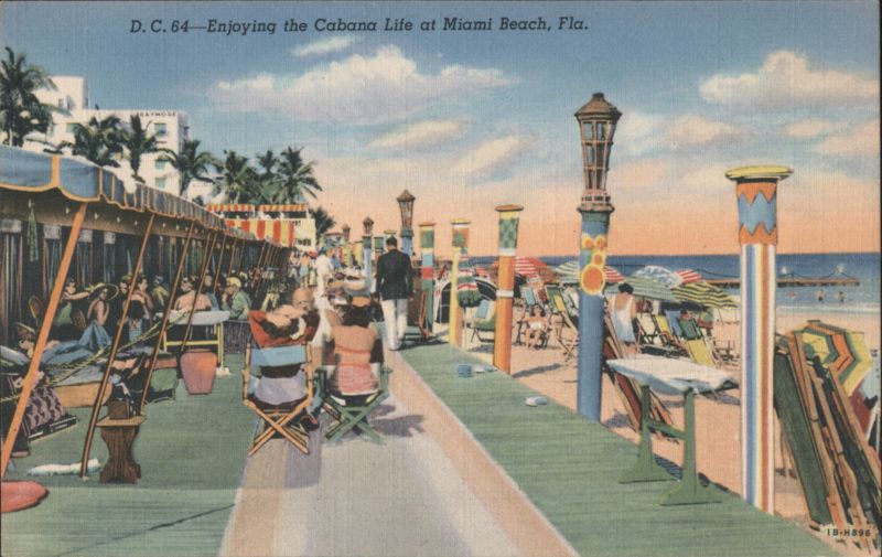 D. C. 64 Enjoying Cabana Life at Miami Beach Florida