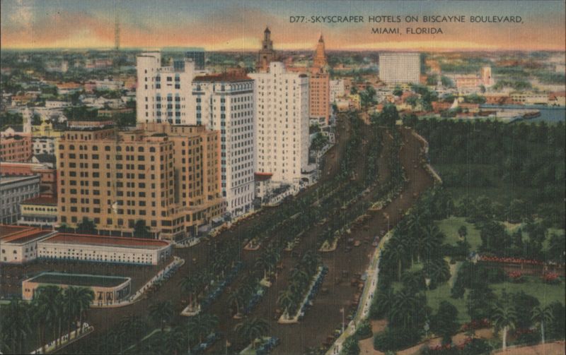 SKYSCRAPER HOTELS ON BISCAYNE BOULEVARD Miami Florida
