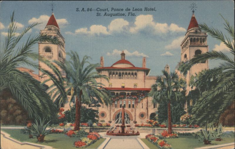 Ponce de Leon Hotel Court, Frog Fountain St. Augustine Florida
