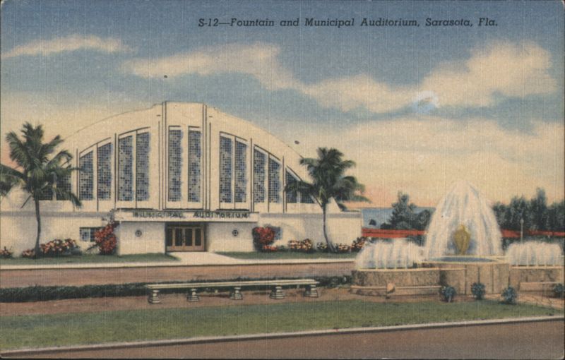 Fountain and Municipal Auditorium Sarasota Florida