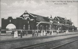 Santa Fe Depot & Harvey House, Waynoka, OK Postcard