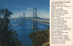 San Francisco-Oakland Bay Bridge, Detailed Specs Postcard