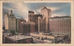 Skyline View of Dallas, Texas Buildings Postcard