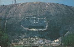 Stone Mountain Memorial Carving & Scenic Railroad Train Postcard