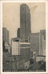 RADIO CITY - and adjoining Hotel BRISTOL Postcard