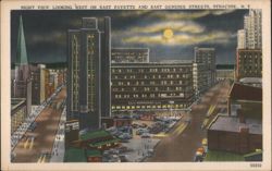 Night View Looking West on East Fayette and East Genesee Streets Postcard