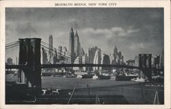 Brooklyn Bridge, Lower Manhattan Skyline Postcard