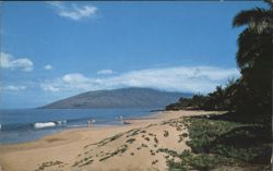 Kihei Coast Maui, Golden Sand Beach & West Maui Mountains Postcard