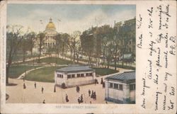 Park Street Subway, Boston Common, State House Postcard
