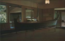 Indian Canoe in Museum at Fort Clatsop National Memorial Postcard